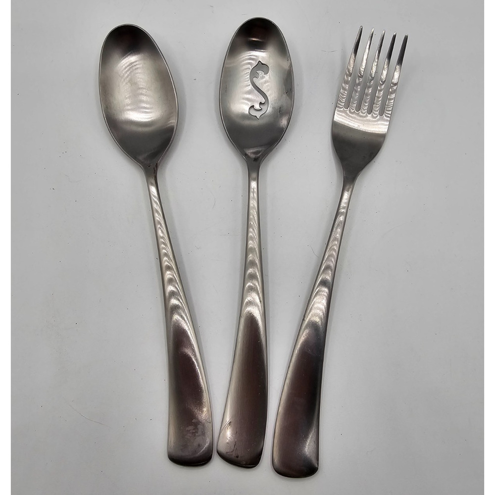 Studio William Boabab flatware matte handle Set of 2 Serving Spoons Fork